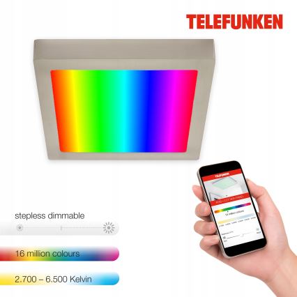 Telefunken 309602TF - Plafoniera dimmerabile RGBW LED/18W/230V 2700-6500K Wi-Fi Tuya
