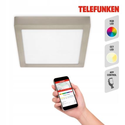 Telefunken 309602TF - Plafoniera dimmerabile RGBW LED/18W/230V 2700-6500K Wi-Fi Tuya