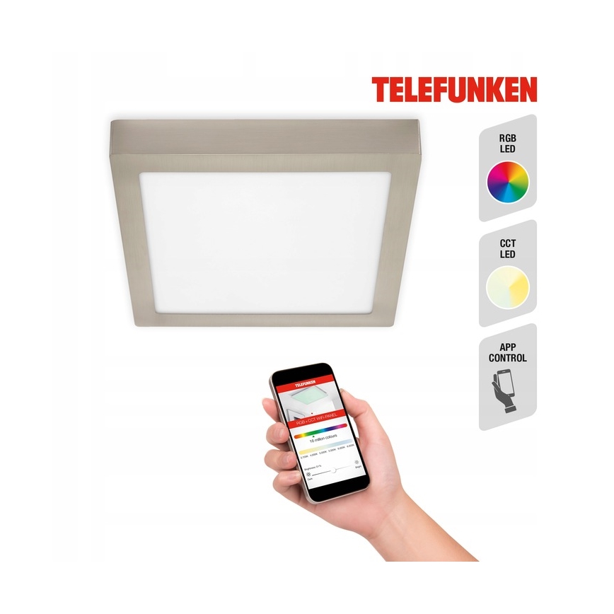 Telefunken 309602TF - Plafoniera dimmerabile RGBW LED/18W/230V 2700-6500K Wi-Fi Tuya