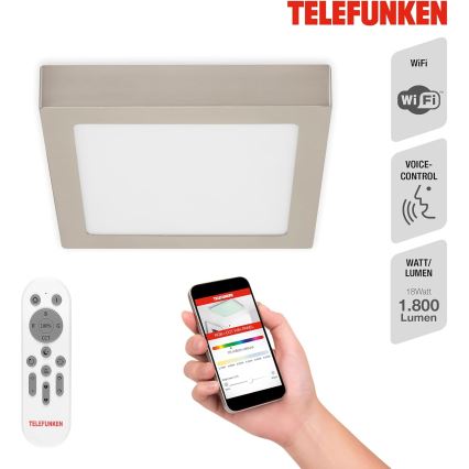 Telefunken 309602TF - Plafoniera dimmerabile RGBW LED/18W/230V 2700-6500K Wi-Fi Tuya
