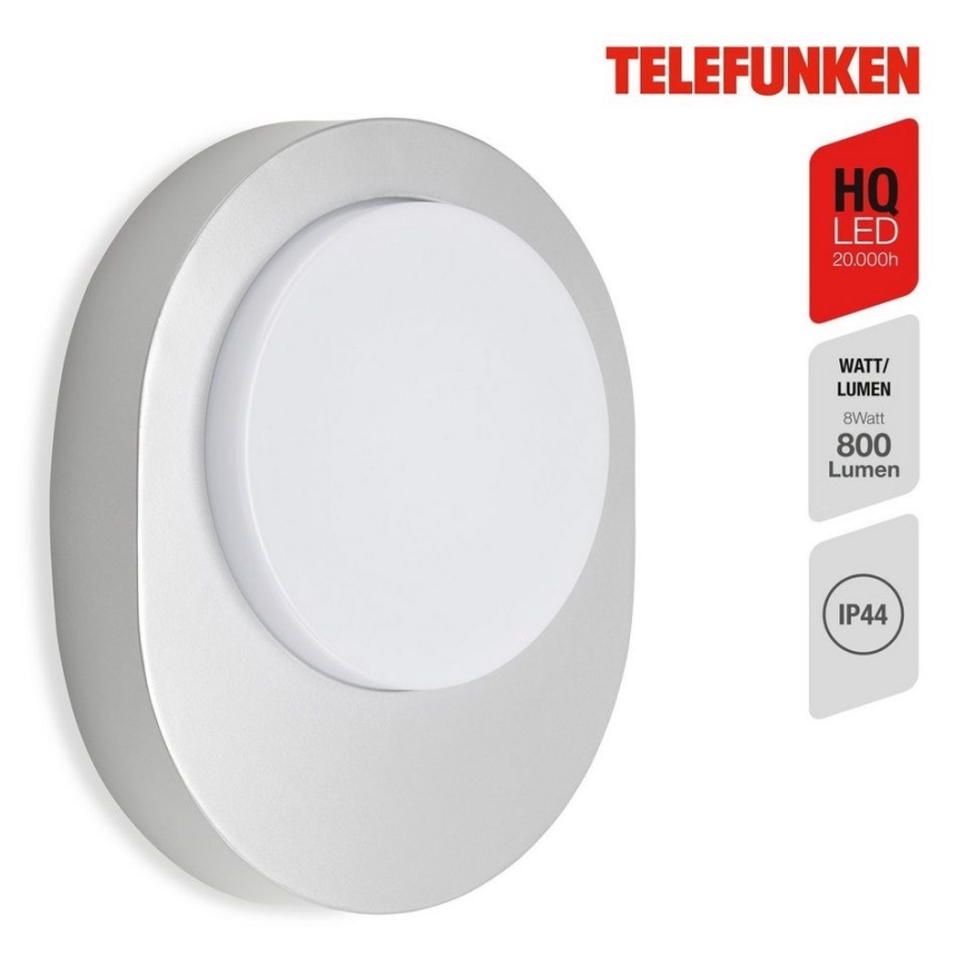 Telefunken 312004TF - Applique a LED da esterno LED/8W/230V IP44 argento