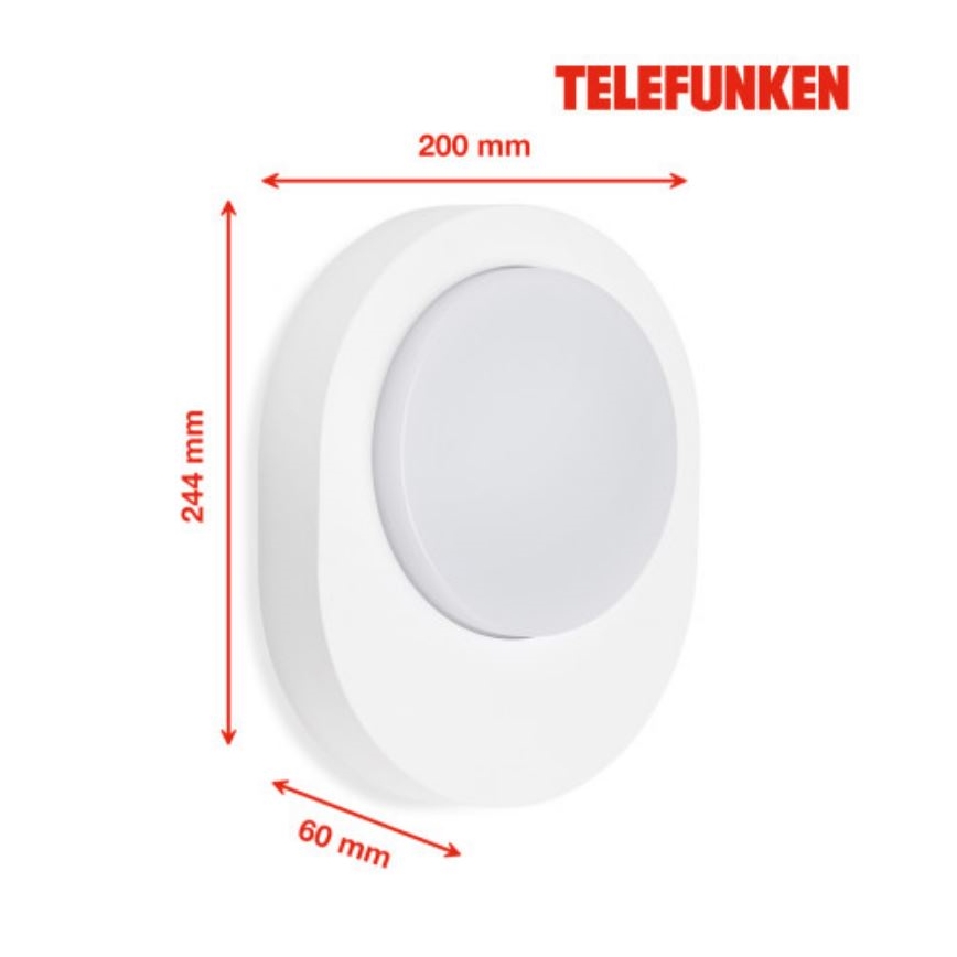 Telefunken 312006TF - LED-Wandleuchte für den Außenbereich LED/8W/230V IP44 weiß
