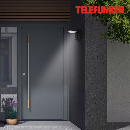 Telefunken 312505TF-LED Applique da esterno con sensore LED/10W/230V IP44 nero