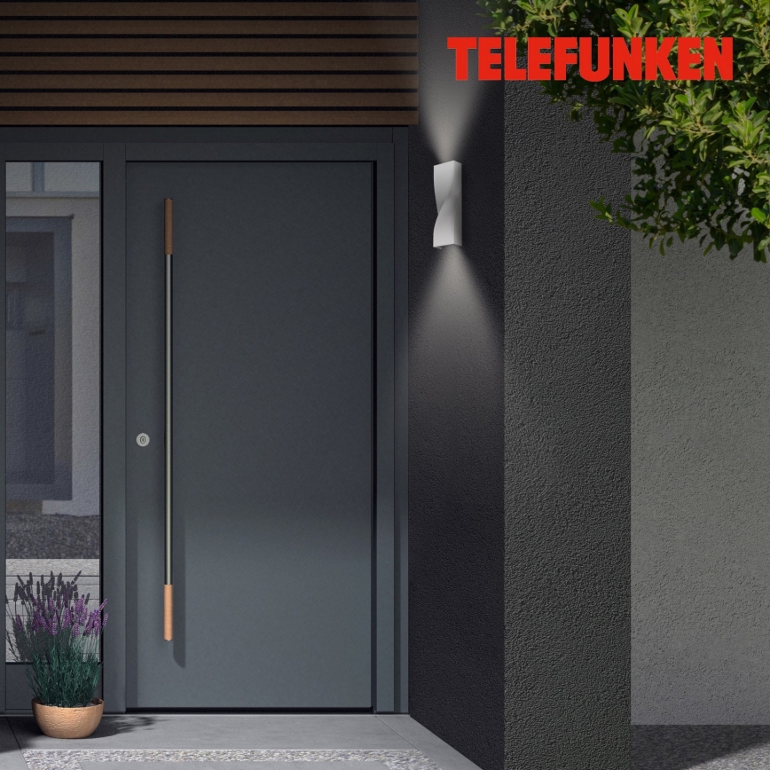 Telefunken 312704TF - LED-Wandleuchte für den Außenbereich 2xLED/5,5W/230V IP44 silbern