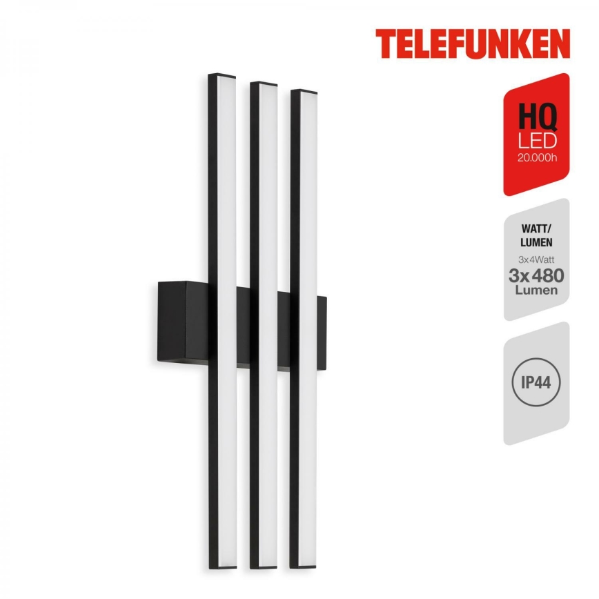 Telefunken 313105TF - Applique murale LED extérieure 3xLED/4W/230V IP44