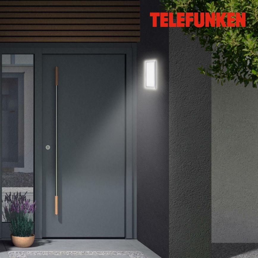 Telefunken 313604TF - LED-Wandleuchte für den Außenbereich LED/16W/230V IP44 silbern