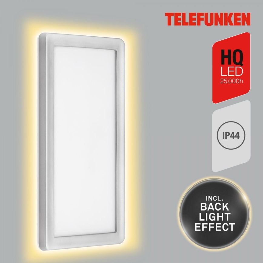 Telefunken 313604TF - LED-Wandleuchte für den Außenbereich LED/16W/230V IP44 silbern