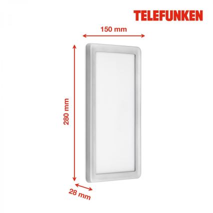 Telefunken 313604TF - LED-Wandleuchte für den Außenbereich LED/16W/230V IP44 silbern
