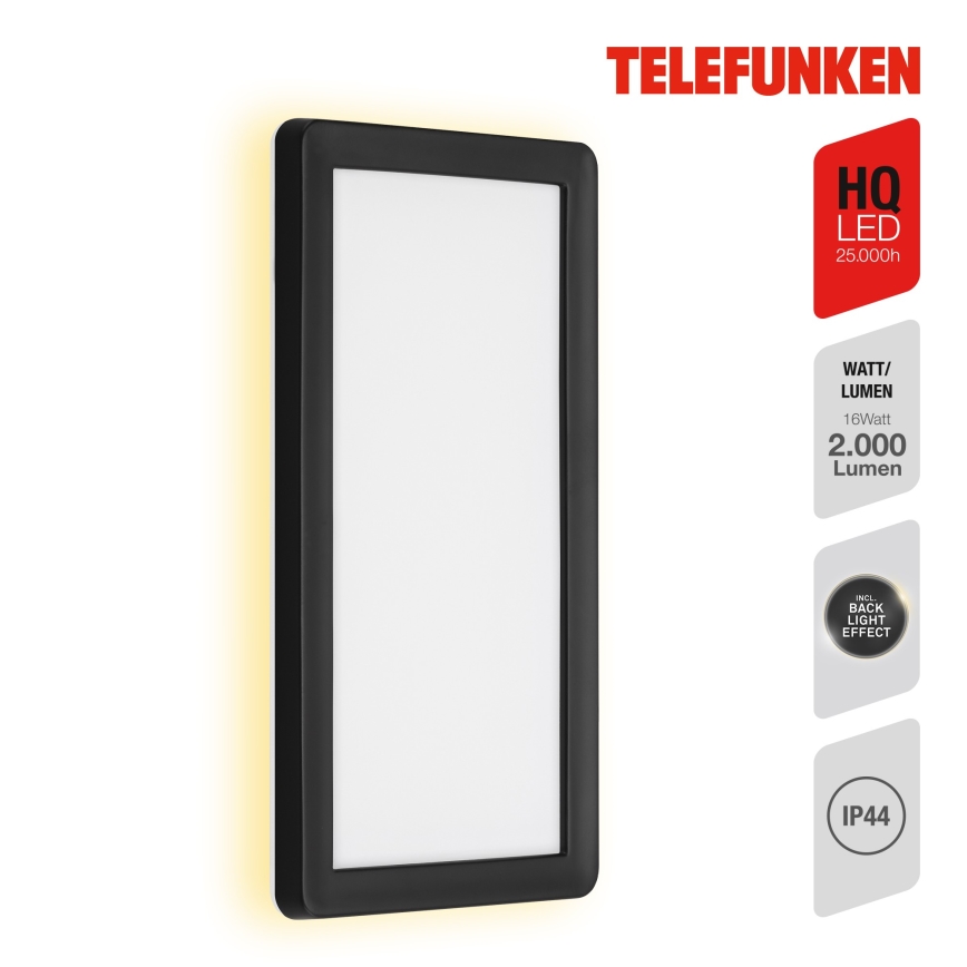 Telefunken 313605TF - Applique a LED da esterno LED/16W/230V IP44 nero