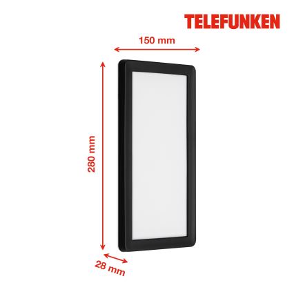 Telefunken 313605TF - Applique a LED da esterno LED/16W/230V IP44 nero