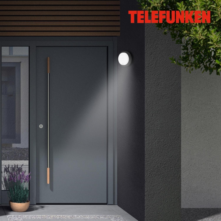 Telefunken 315305TF - LED Applique da esterno con sensore LED/12W/230V IP44 nero