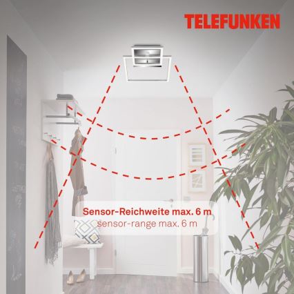 Telefunken 318608TF - LED-Deckenleuchte mit Sensor FRAME LED/17W/230V 3000K matt Chrom
