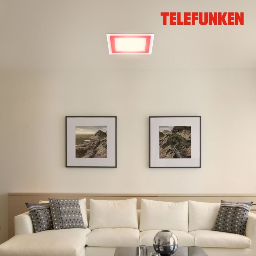 Telefunken 318806TF - Plafonier RGBW à intensité variable LED/24W/230V 3000-6500K + Télécommande