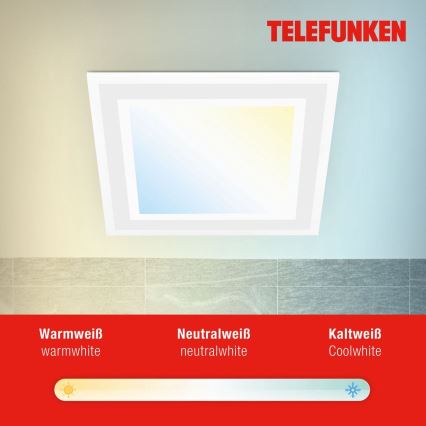 Telefunken 318806TF - Plafonier RGBW à intensité variable LED/24W/230V 3000-6500K + Télécommande
