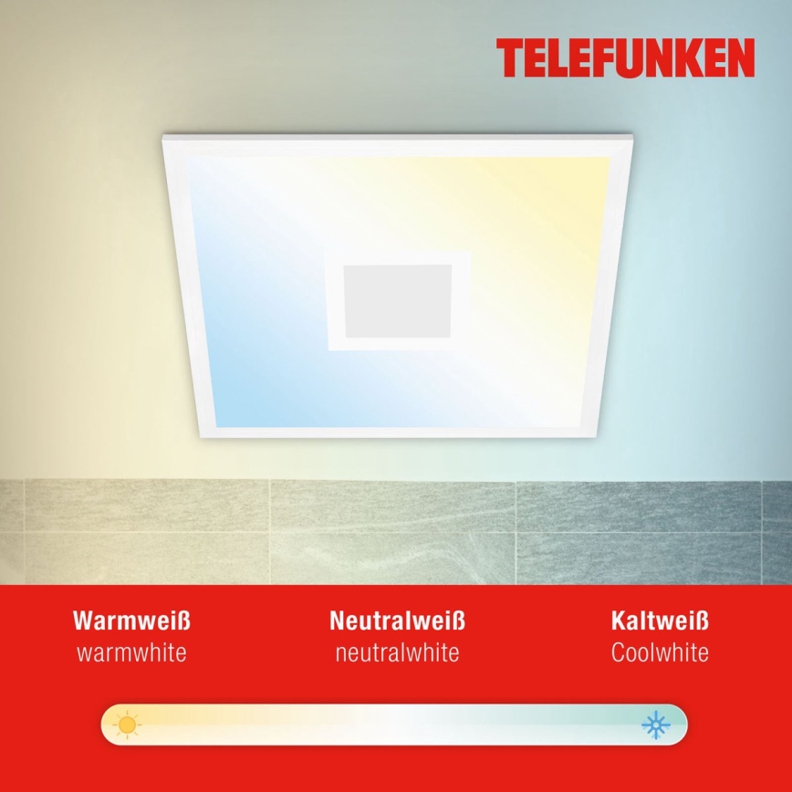 Telefunken 319106TF - Plafoniera dimmerabile RGBW LED/24W/230V 2700-6500K bianco + telecomando