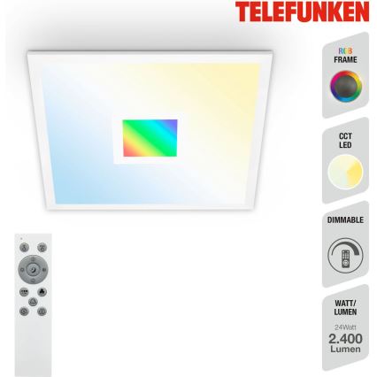 Telefunken 319106TF - Plafoniera dimmerabile RGBW LED/24W/230V 2700-6500K bianco + telecomando