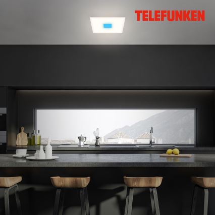 Telefunken 319106TF - Plafonier RGBW à intensité variable LED/24W/230V 2700-6500K blanc + télécommande