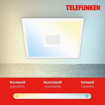 Telefunken 319106TF - Plafonier RGBW à intensité variable LED/24W/230V 2700-6500K blanc + télécommande
