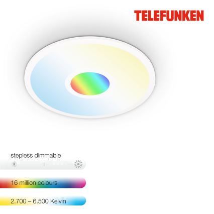 Telefunken 319306TF - LED RGBW Lampada dimmerabile LED/22W/230V 2700-6500K + telecomando