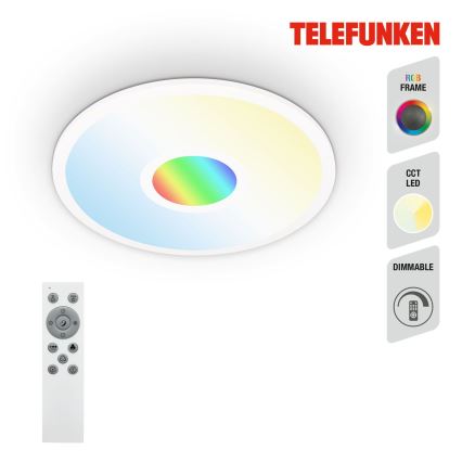 Telefunken 319306TF - LED RGBW Lampada dimmerabile LED/22W/230V 2700-6500K + telecomando