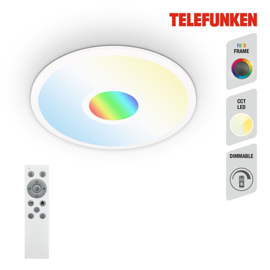 Telefunken 319306TF - LED RGBW Lampada dimmerabile LED/22W/230V 2700-6500K + telecomando