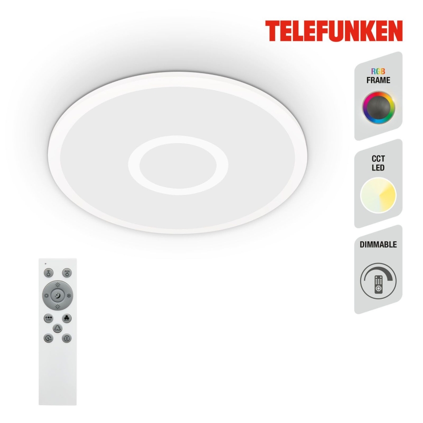 Telefunken 319306TF - LED RGBW Lampada dimmerabile LED/22W/230V 2700-6500K + telecomando
