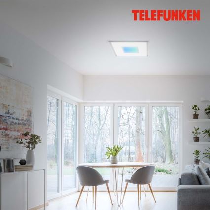 Telefunken 319704TF - Plafonnier à intensité variable LED RGB LED/24W/230V 3000-6500K + télécommande