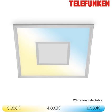 Telefunken 319704TF - Plafonnier à intensité variable LED RGB LED/24W/230V 3000-6500K + télécommande