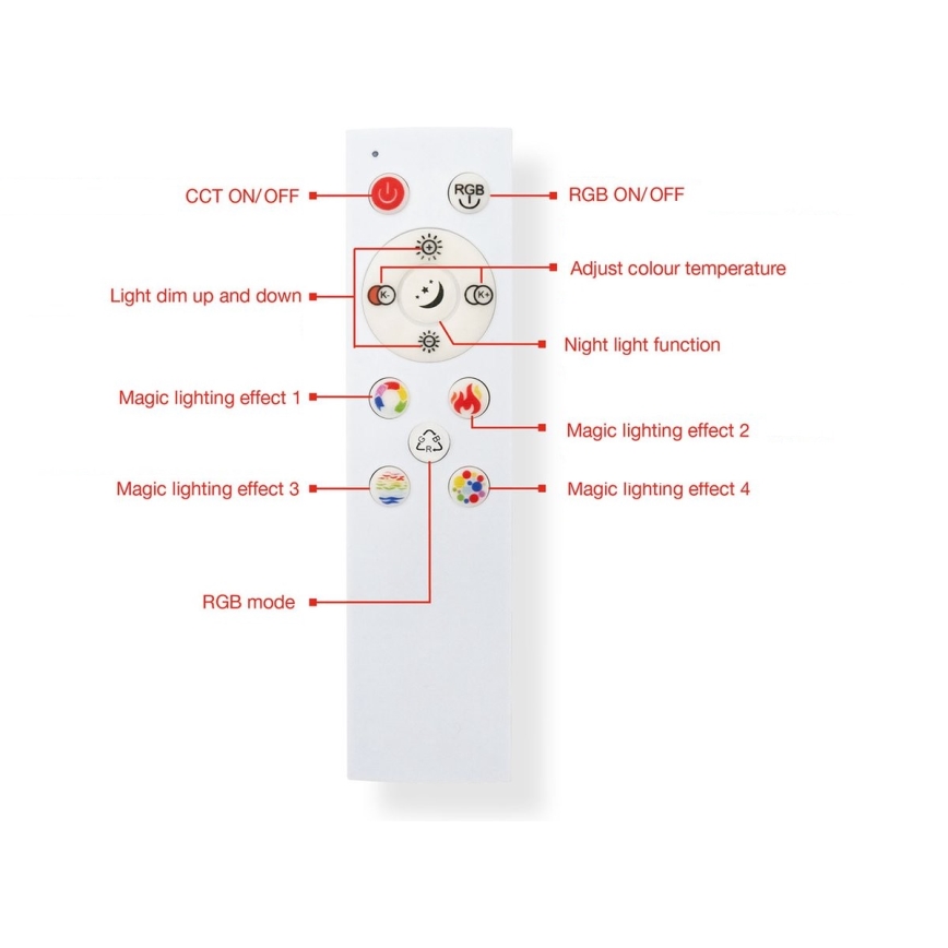 Telefunken 319704TF - Plafonnier à intensité variable LED RGB LED/24W/230V 3000-6500K + télécommande
