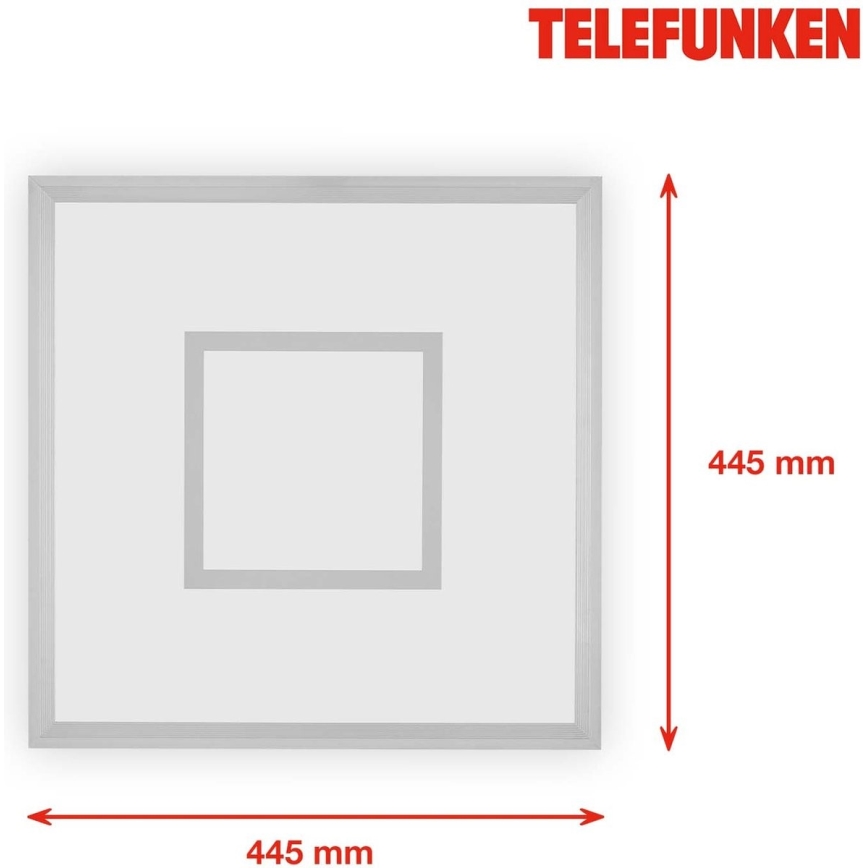 Telefunken 319704TF - Plafonnier à intensité variable LED RGB LED/24W/230V 3000-6500K + télécommande