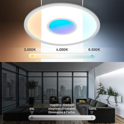 Telefunken 320104TF - Plafonnier LED RGBW dimmable LED/21W/230V 3000-6500K Ø 45 cm + télécommande
