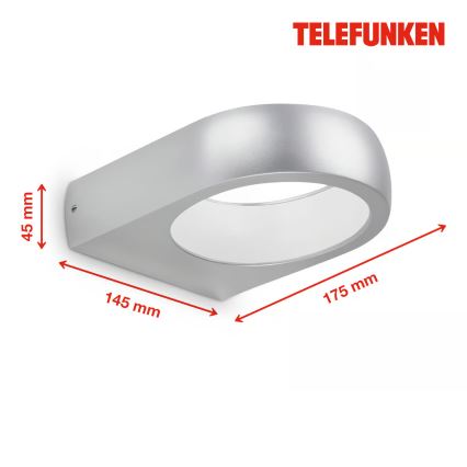 Telefunken 320204TF - Applique LED da esterno LED/6,5W/230V IP44 cromo opaco