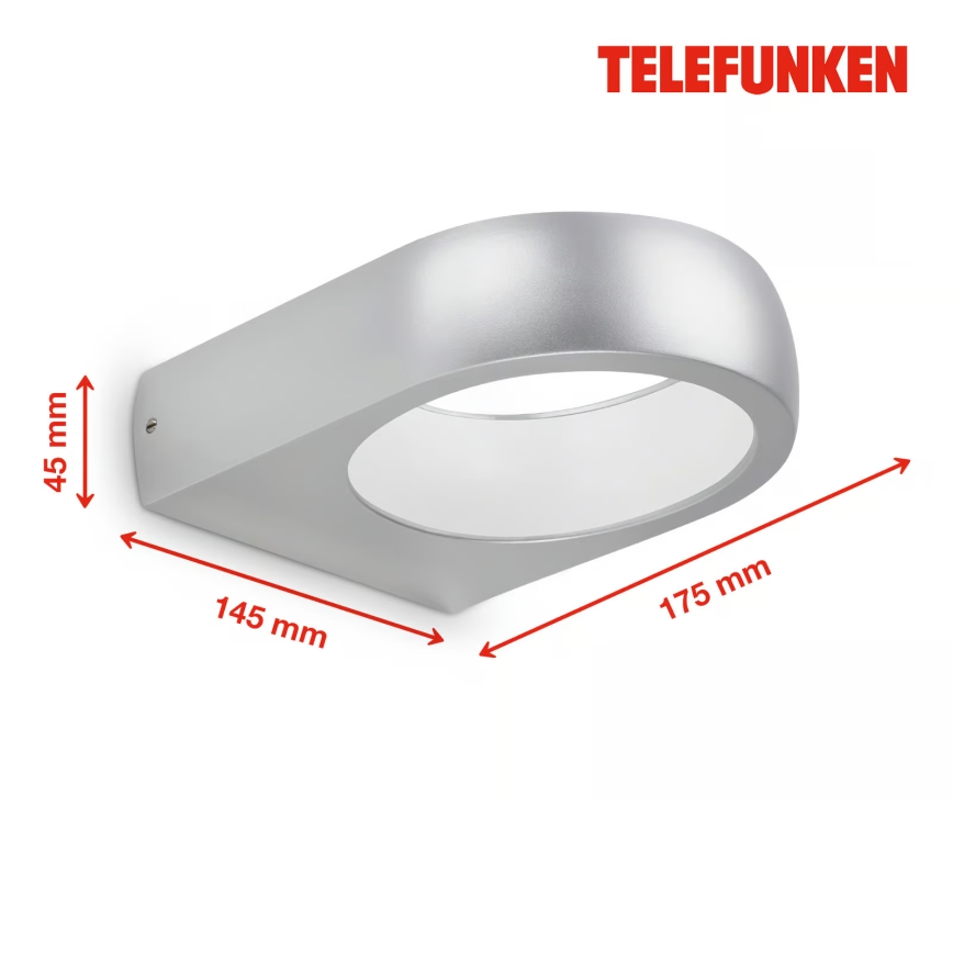 Telefunken 320204TF - Applique LED da esterno LED/6,5W/230V IP44 cromo opaco