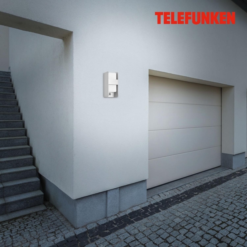 Telefunken 321104TF - Outdoor-Wandleuchte mit Sensor 1xE27/12W/230V IP44 weiß
