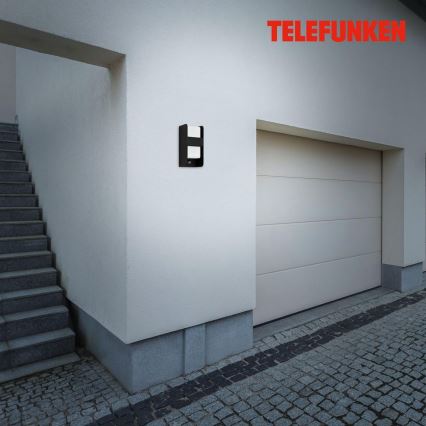 Telefunken 321105TF - Applique murale extérieure avec détecteur 1xE27/12W/230V IP44 noir