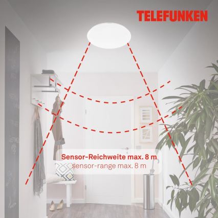 Telefunken 601306TF - Plafonnier salle de bain avec détecteur LED/20W/230V IP44 d. 40 cm