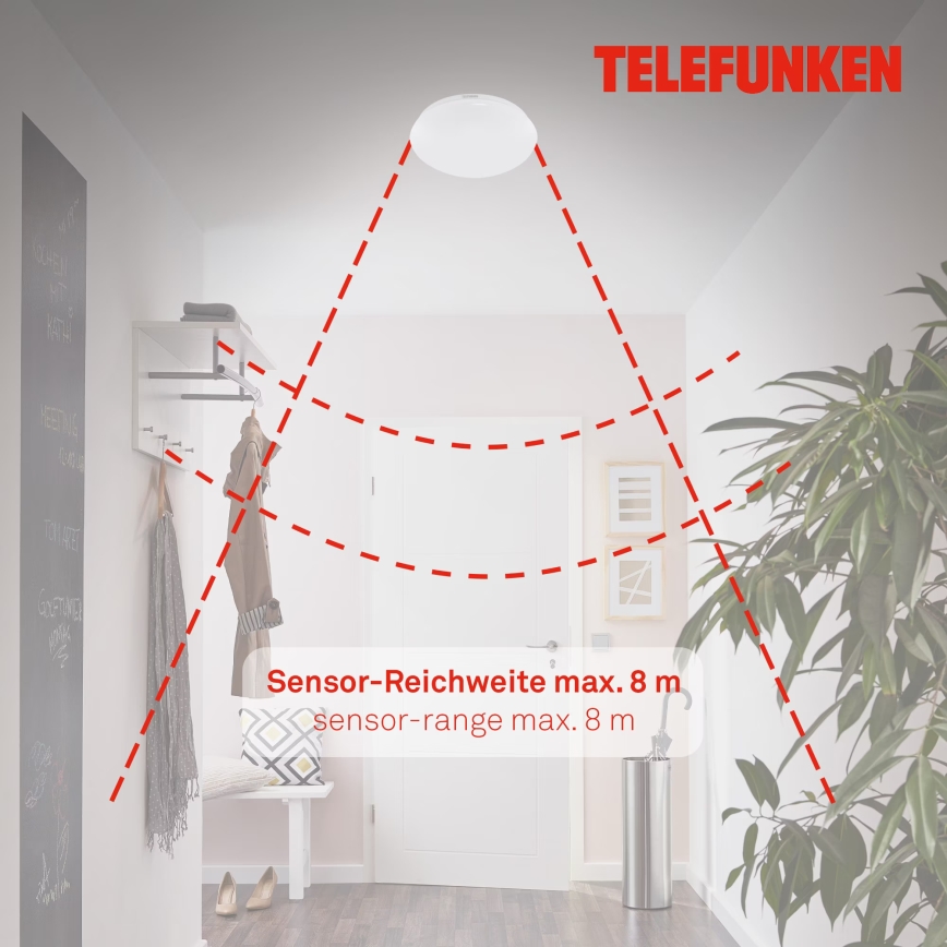 Telefunken 602006TF - LED-Deckenleuchte für Badezimmer mit Sensor LED/15W/230V IP44 4000K