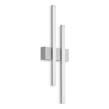 Telefunken - Applique LED da esterno 2x4W, 230V, 4000K, IP44, argento