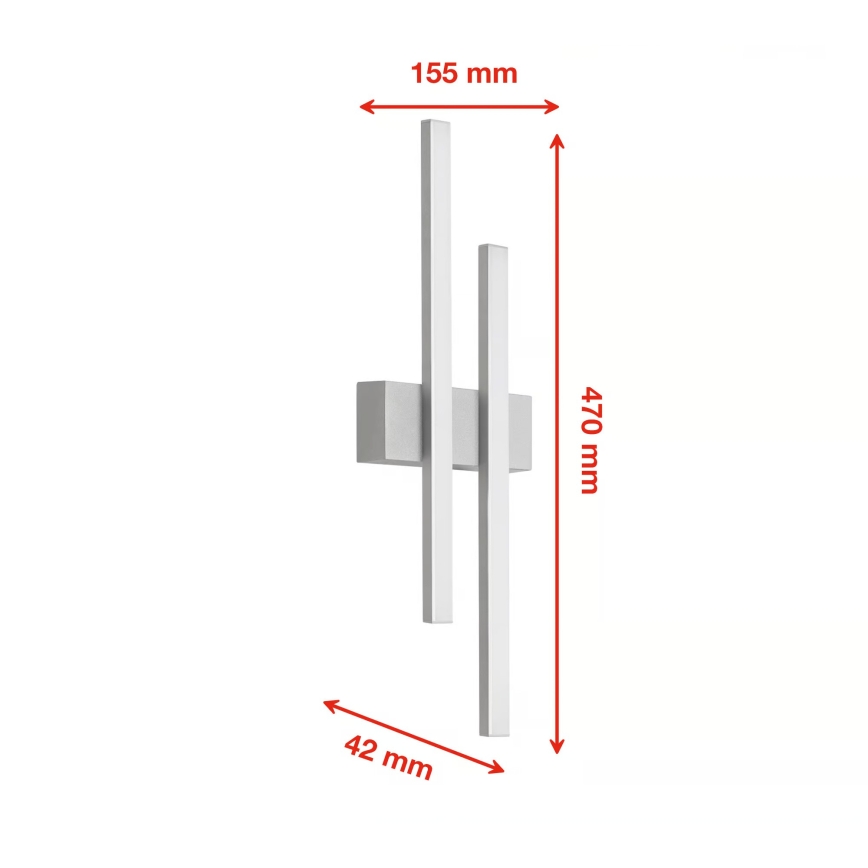 Telefunken - Applique murale extérieure LED 2xLED/4W/230V IP44 argentée