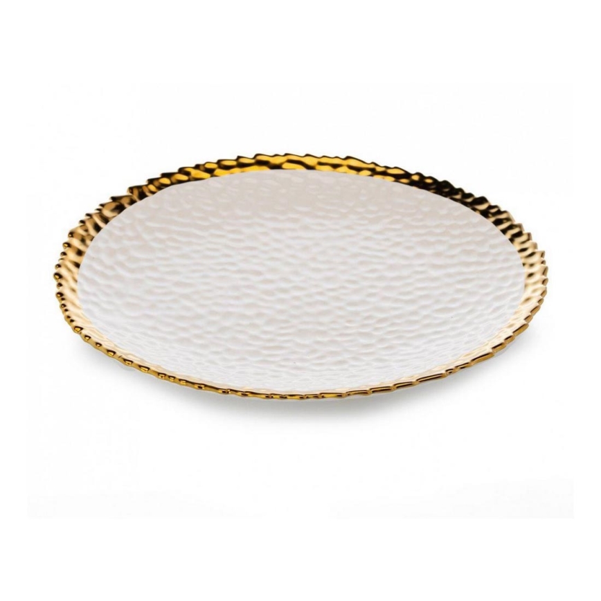 Teller KATI 25 cm cremefarben/golden