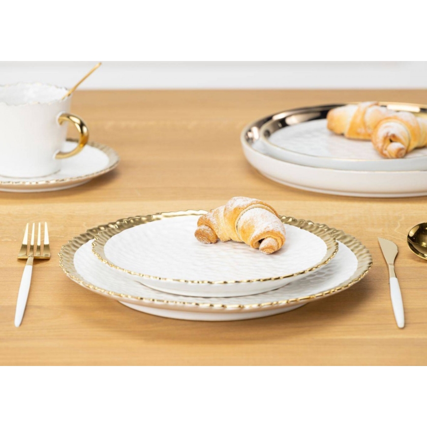 Teller KATI 25 cm cremefarben/golden