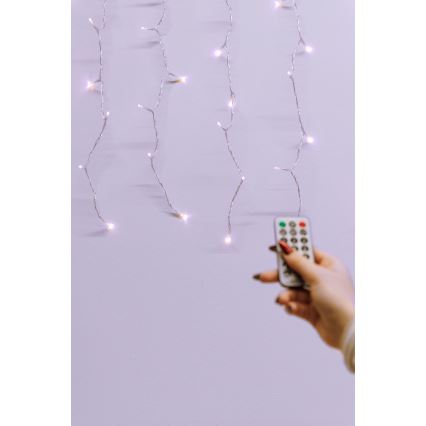 LED Dimmerabile per esterni Tenda natalizia CURTAIN 360xLED/8,4W/230V 2x2 m IP44 bianco caldo + telecomando
