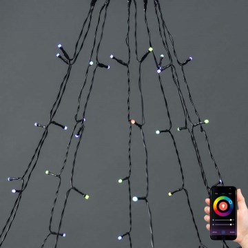 Tenda natalizia LED RGB 240xLED/11 funzioni 8m IP65 Wi-Fi Tuya