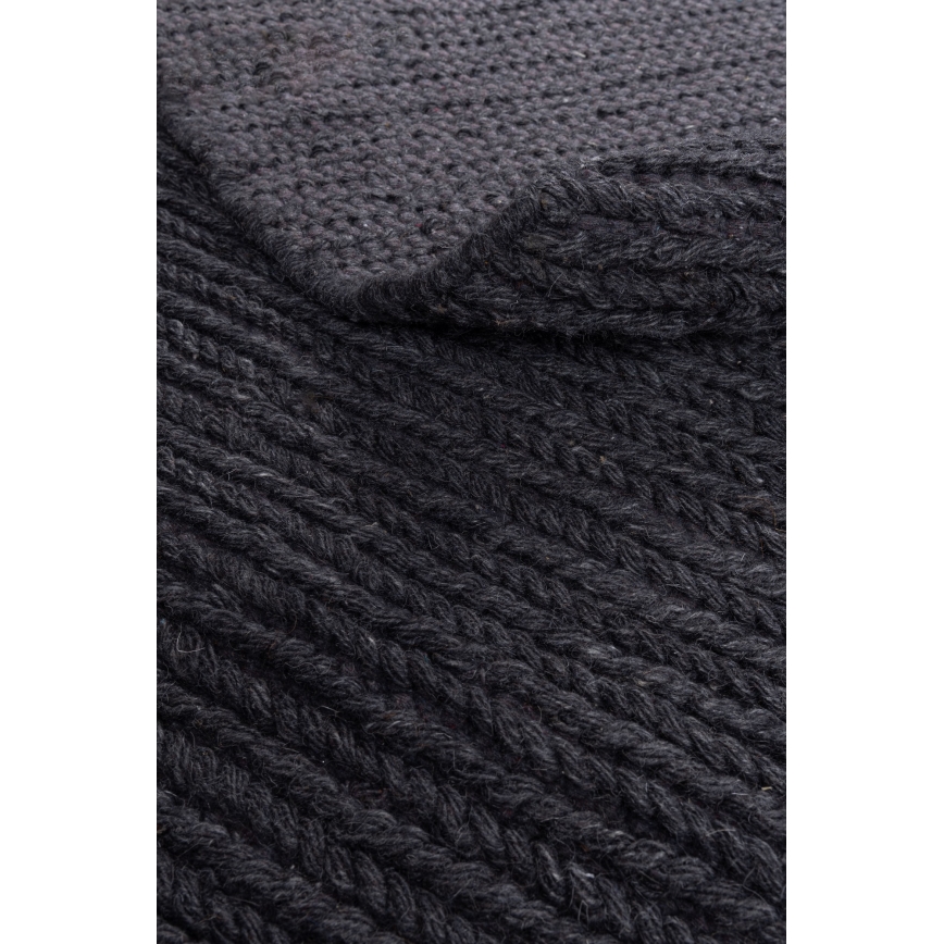 Teppich FIR WOOL 160 cm 2600 g/m2 anthrazit/natur