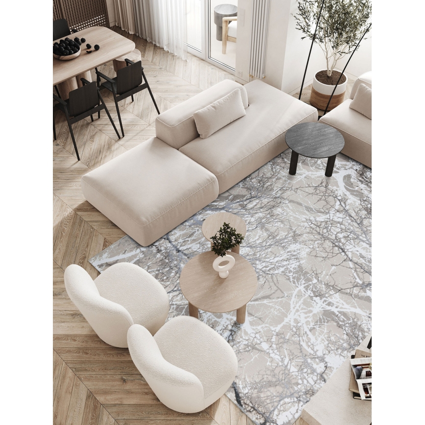 Teppich GRECE 120x170 cm 2150 g/m2 creme/hellgrau/weiß