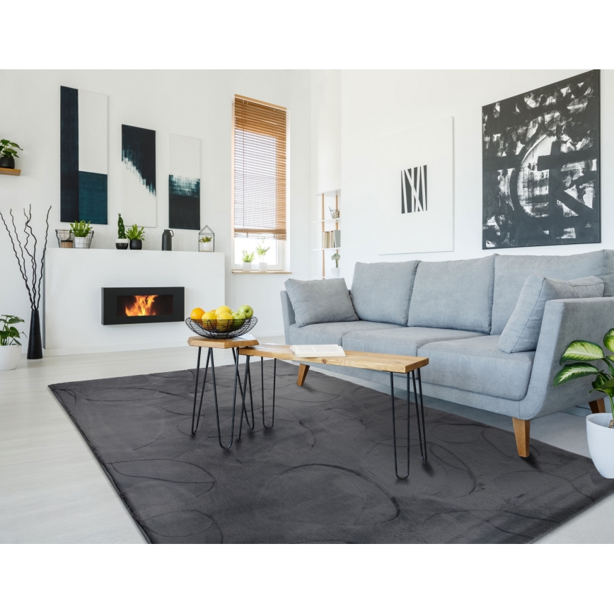 Teppich RABBIT 3D 120x170 cm anthrazit
