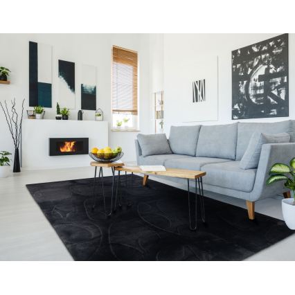 Teppich RABBIT 3D 80 x 150 cm schwarz