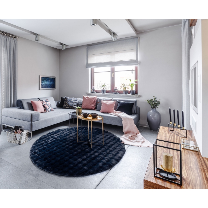 Teppich RABBIT BUBBLE 160 cm dunkelblau