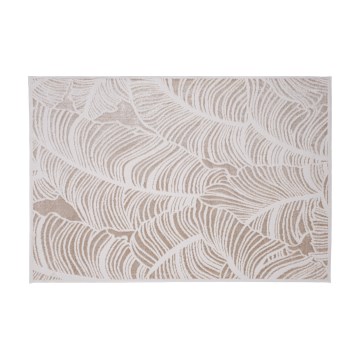 Teppich SALAMANCA 67x120 cm beige/weiß/Blättermuster