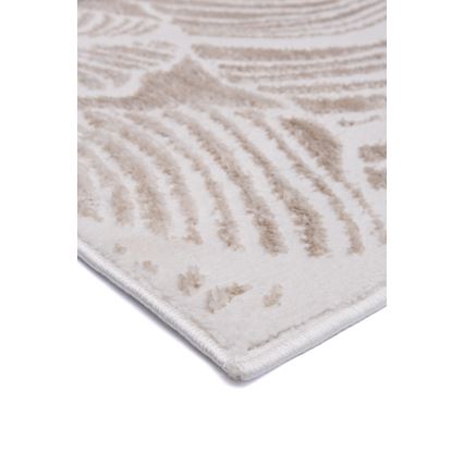 Teppich SALAMANCA 67x120 cm beige/weiß Blättermuster
